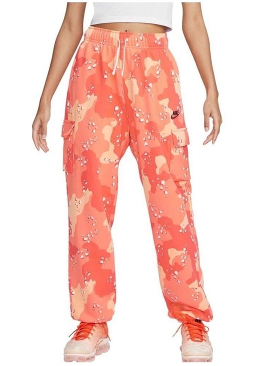 Nike Pants - Nike Sportswear Fleece Mid-Rise Cargo Pants in Orange Sherbet Camo - Size XL
